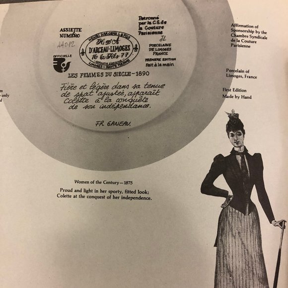 1890 Ganeau's Women of the Century Porcelian COA - Picture 5 of 8